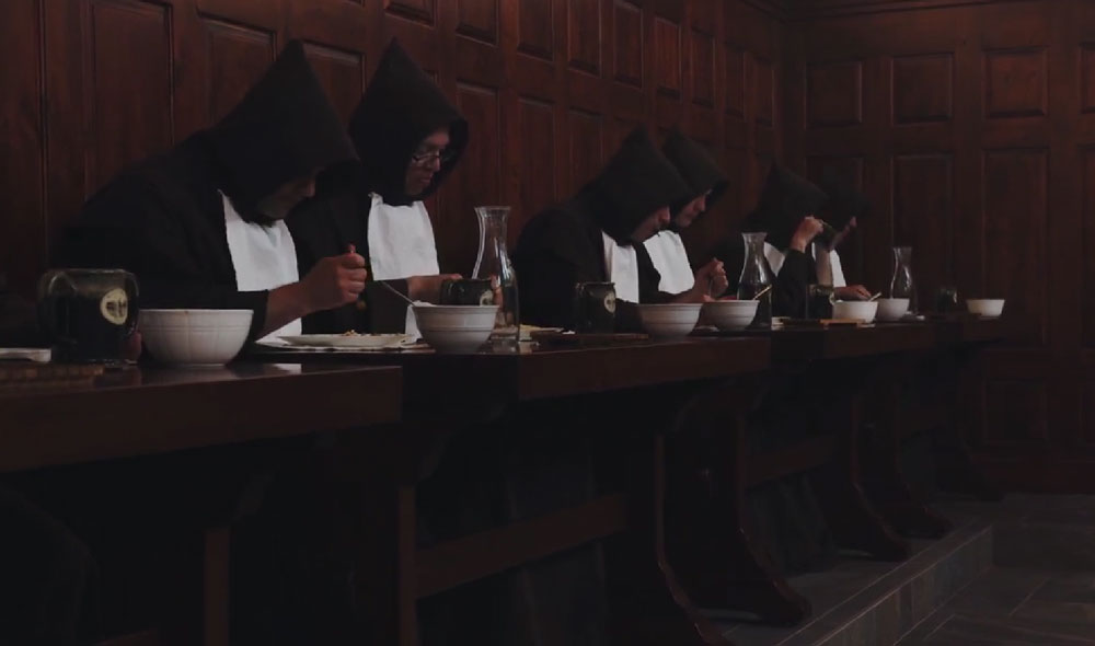 The Carmelite Monks of Wyoming Horarium noon meal.